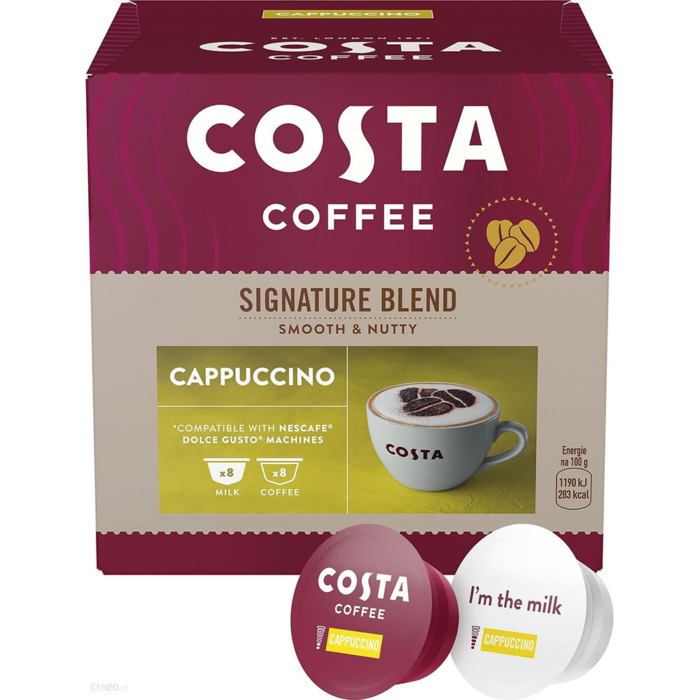 Capsule cafea COSTA COFFEE Signature Blend Cappuccino, compatibile Dolce Gusto, 16 capsule, 152g
