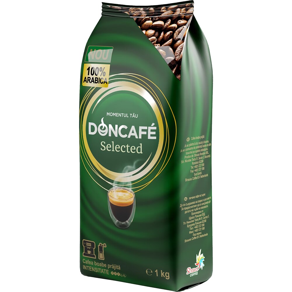 Pachet cafea boabe DONCAFE Selected, 2 x 1000g