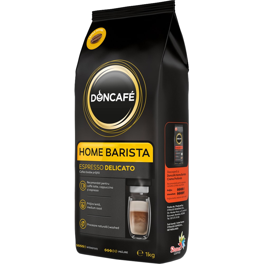 Cafea boabe DONCAFE Home Barista Espresso Delicato, 1000g