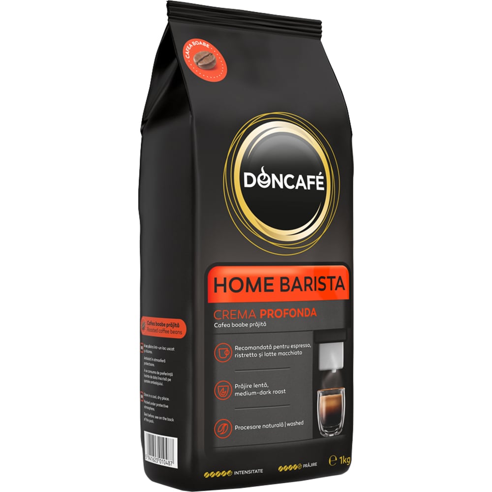 Pachet cafea boabe DONCAFE Home Barista Crema Profonda, 2 x 1000g