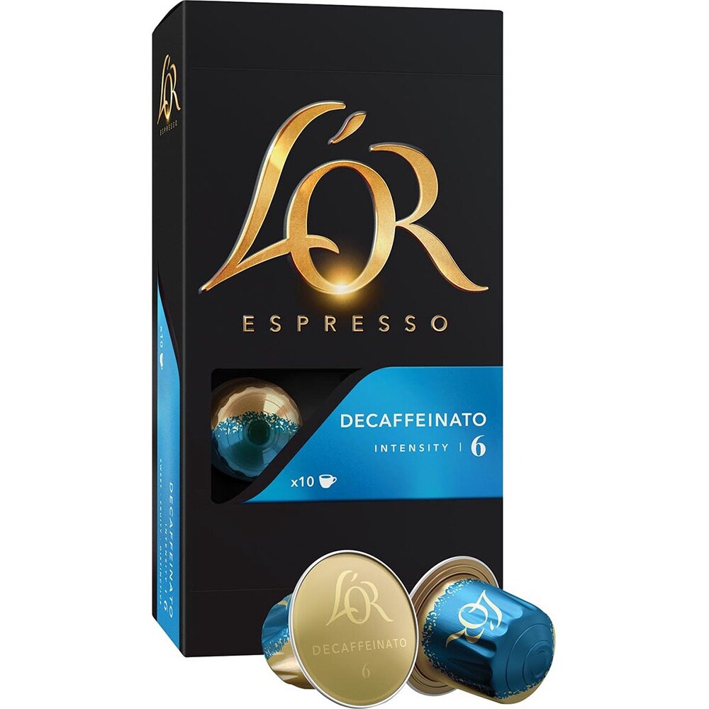 Capsule cafea L'OR Espresso Decaffeinato, compatibile Nespresso, 10 capsule, 52g