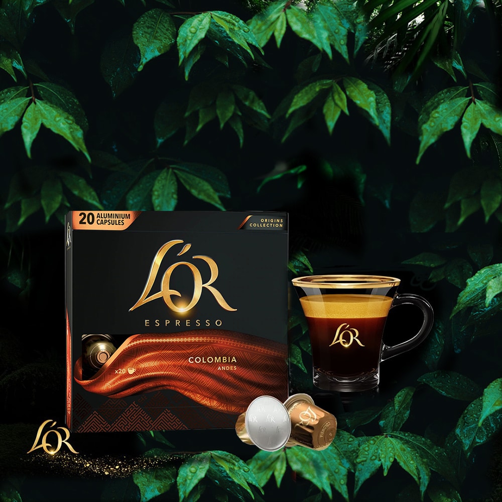 Capsule cafea L'OR Espresso Colombia, compatibile Nespresso, 20 capsule, 104g