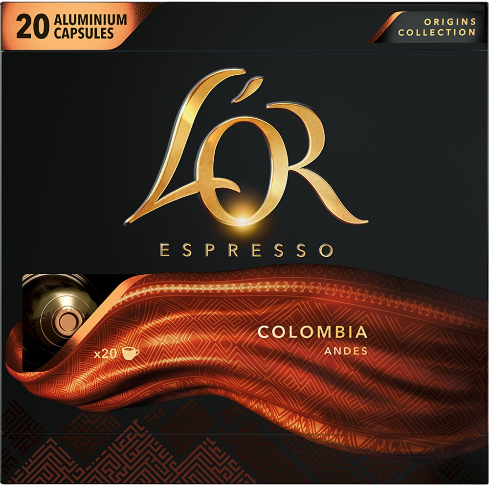Capsule cafea L'OR Espresso Colombia, compatibile Nespresso, 20 capsule, 104g