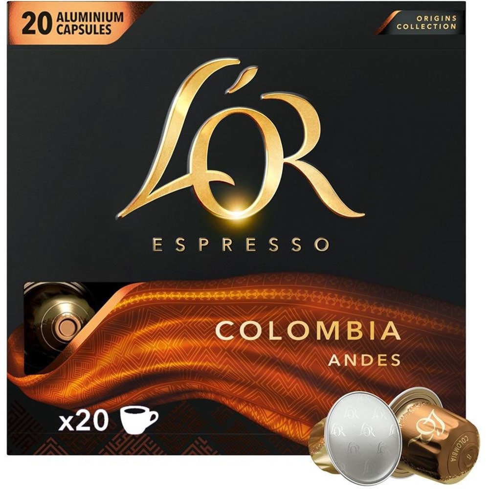 Capsule cafea L'OR Espresso Colombia, compatibile Nespresso, 20 capsule, 104g