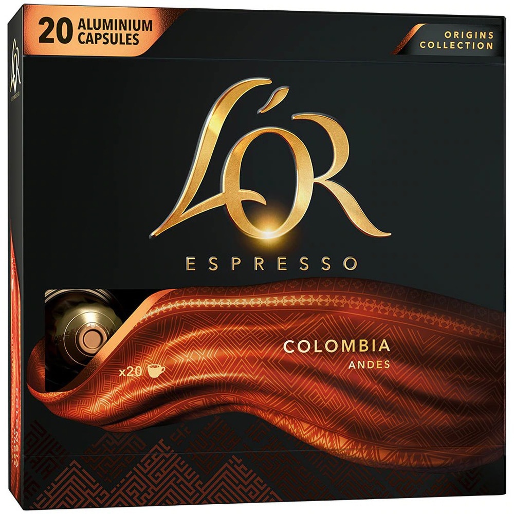 Capsule cafea L'OR Espresso Colombia, compatibile Nespresso, 20 capsule, 104g