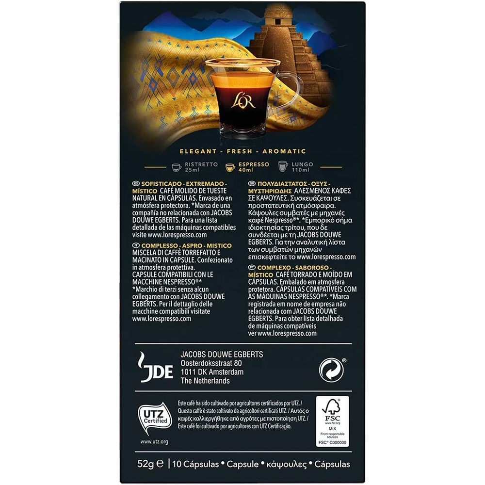 Capsule cafea L'OR Espresso Guatemala, compatibile Nespresso, 10 capsule, 52g