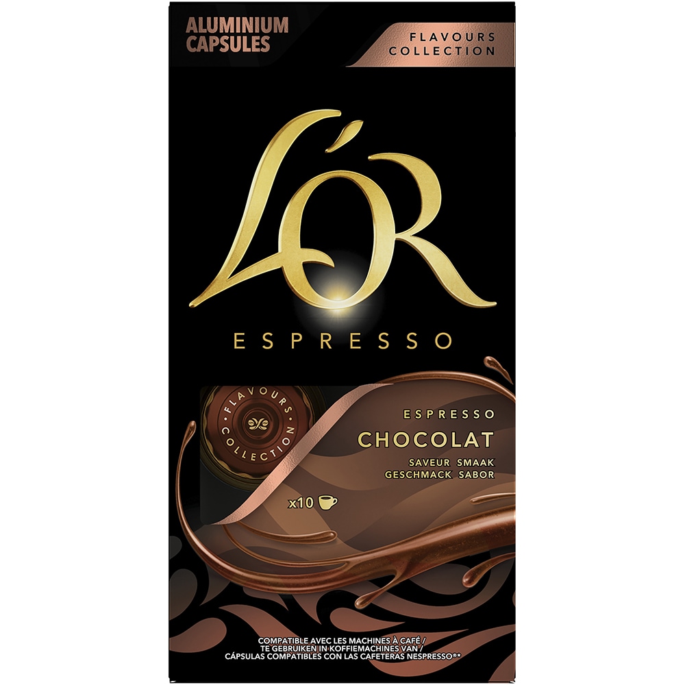 Capsule cafea L'OR Ciocolata, compatibile Nespresso, 10 capsule, 52g