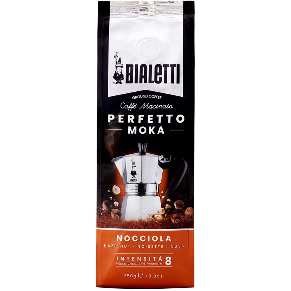 Pachet cafea macinata BIALETTI Perfetto Nocciola 250g + Cafetiera Moka Venus