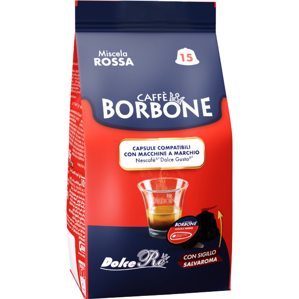 Capsule cafea BORBONE Red, compatibile Dolce Gusto, 15 capsule, 105g