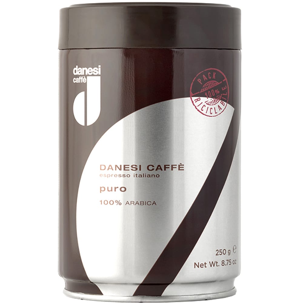 Set cafea macinata DANESI CAFFE 250g + 6 cesti espresso, portocaliu