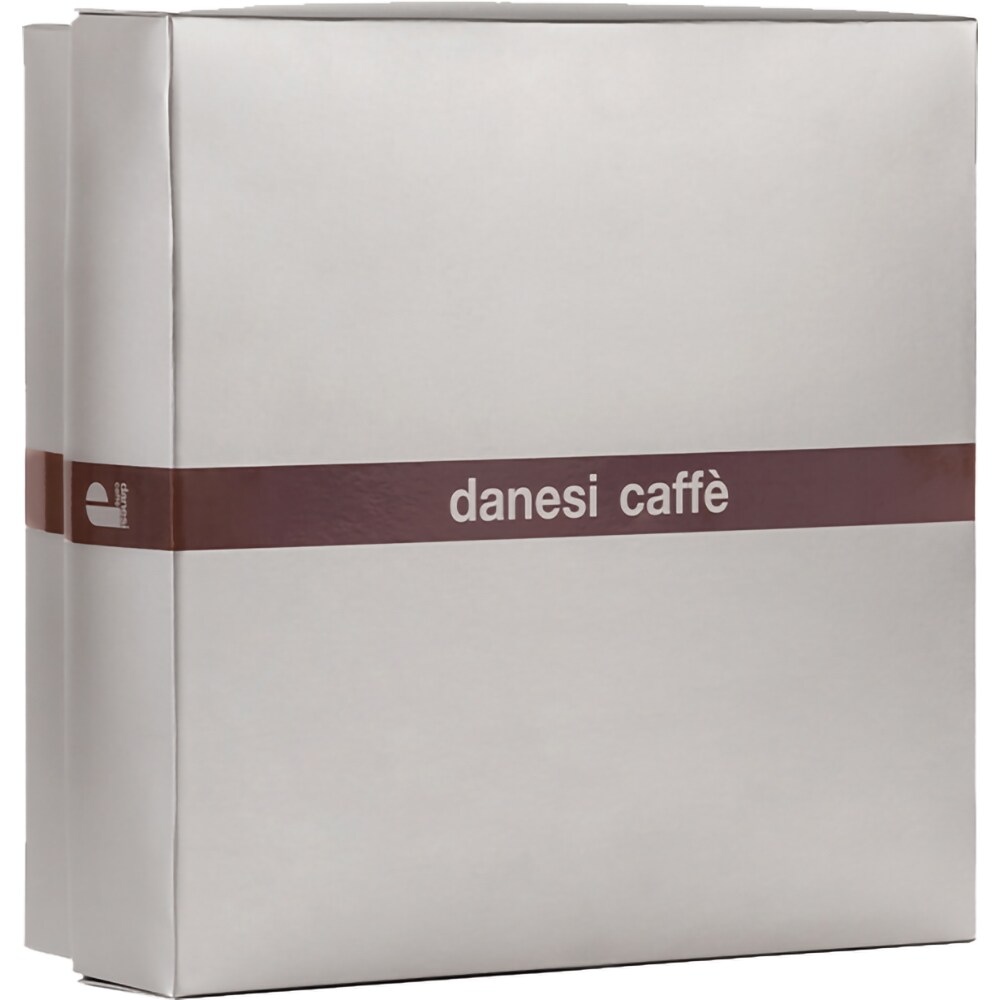 Set cafea macinata DANESI CAFFE 250g + cutie ceramica + 6 cesti espresso, portocaliu