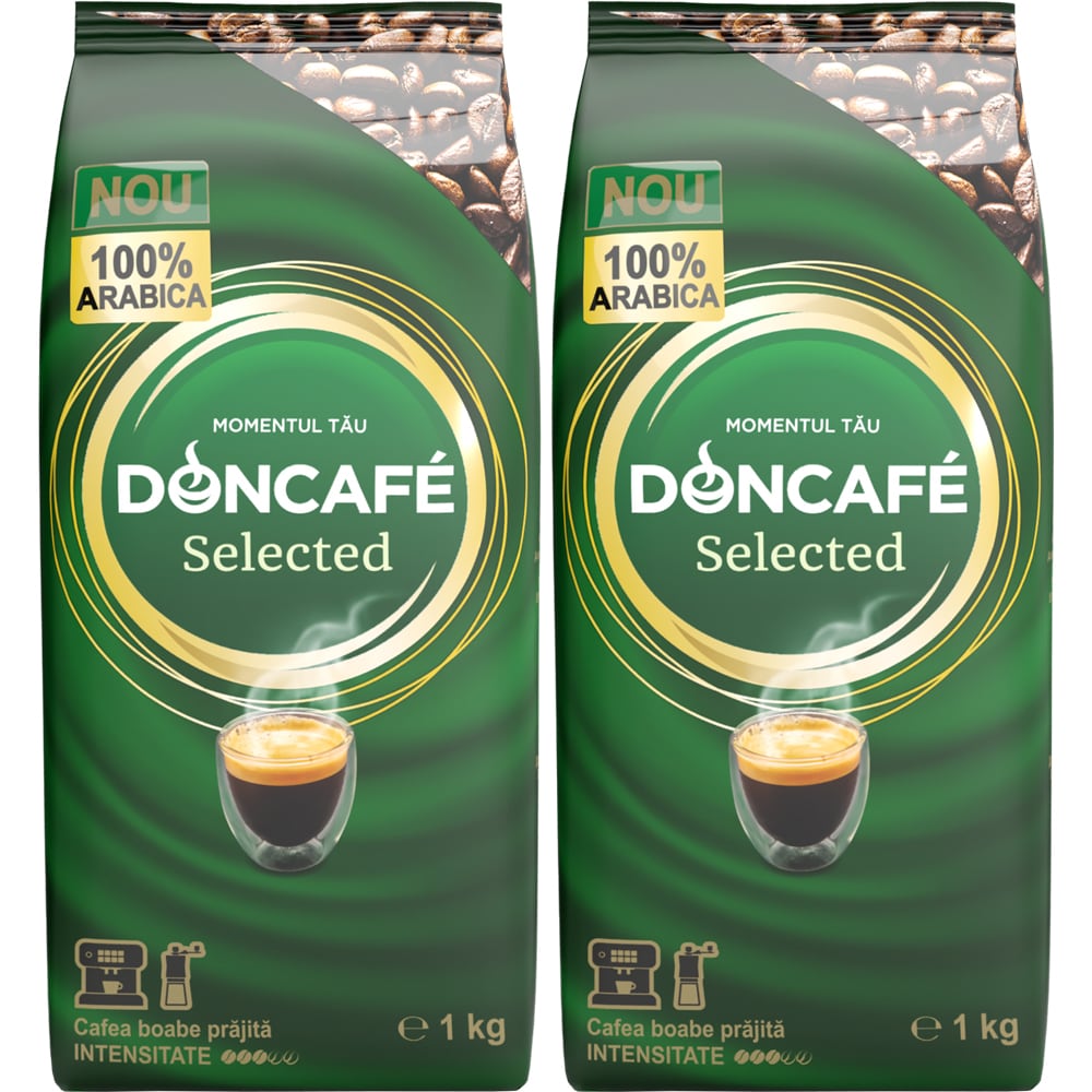Pachet cafea boabe DONCAFE Selected, 2 x 1000g