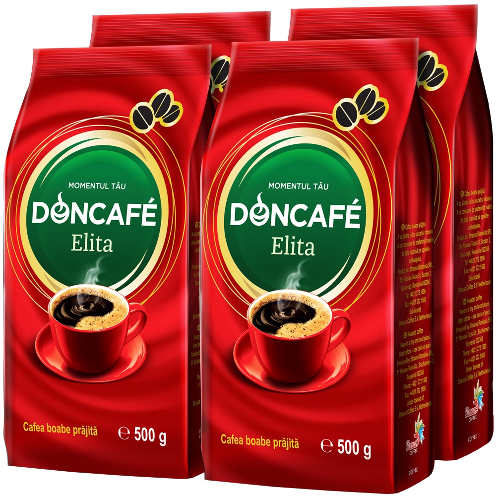 Pachet cafea boabe DONCAFE Elita, 4 x 500g
