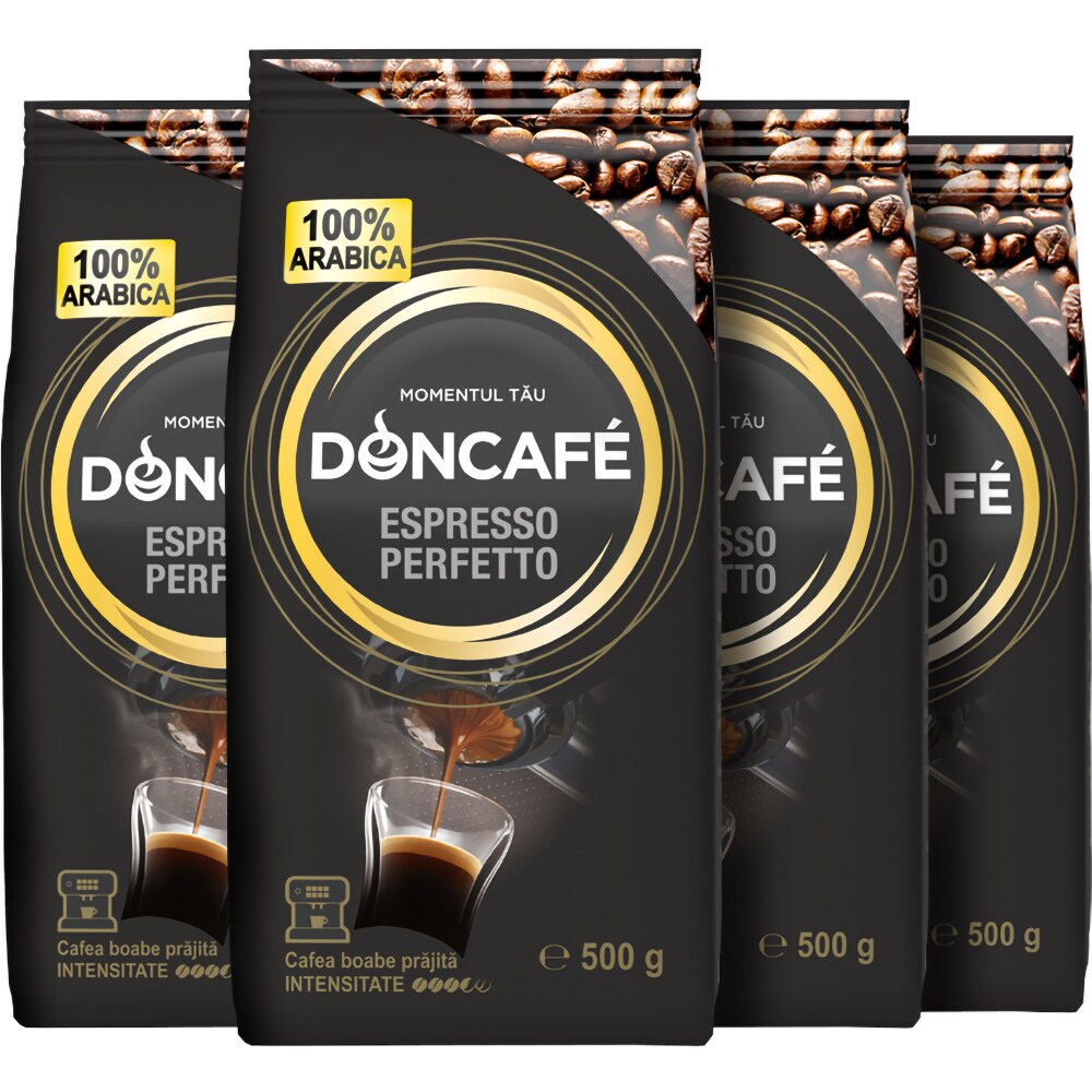 Pachet cafea boabe DONCAFE Espresso Perfetto, 4 x 500g