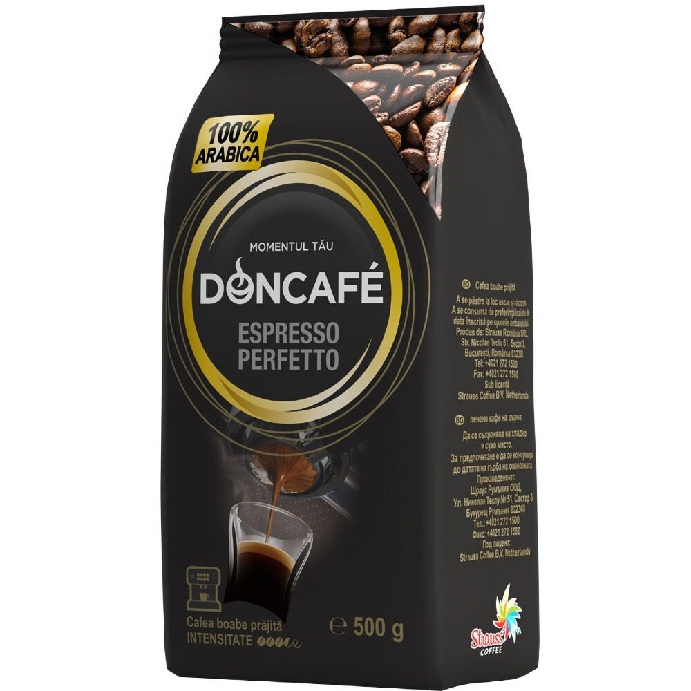 Pachet cafea boabe DONCAFE Espresso Perfetto, 4 x 500g