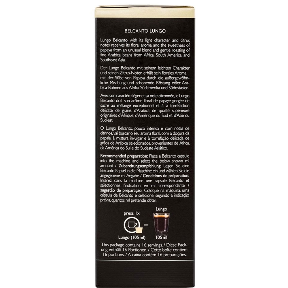 Capsule cafea ESPRESTO Belcanto Lungo, compatibile BeanZ, 16 capsule, 120g