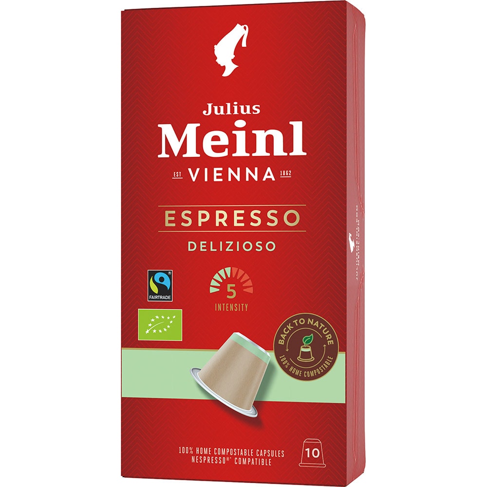 Capsule cafea JULIUS MEINL Espresso Delizioso, compatibile Nespresso, 10 capsule, 56g