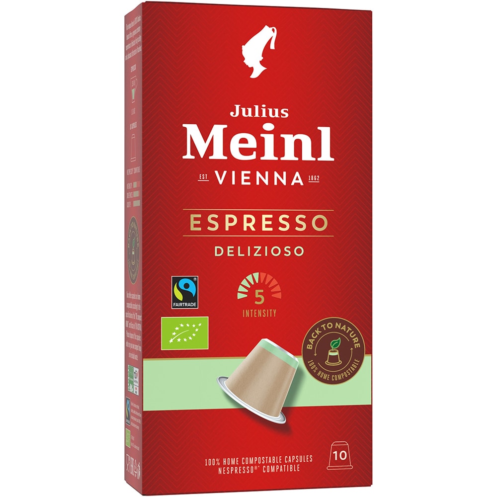 Capsule cafea JULIUS MEINL Espresso Delizioso, compatibile Nespresso, 10 capsule, 56g