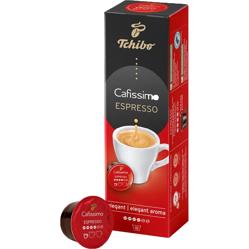 Capsule cafea TCHIBO Espresso Elegant Aroma, compatibile Cafissimo, 10 capsule, 70g