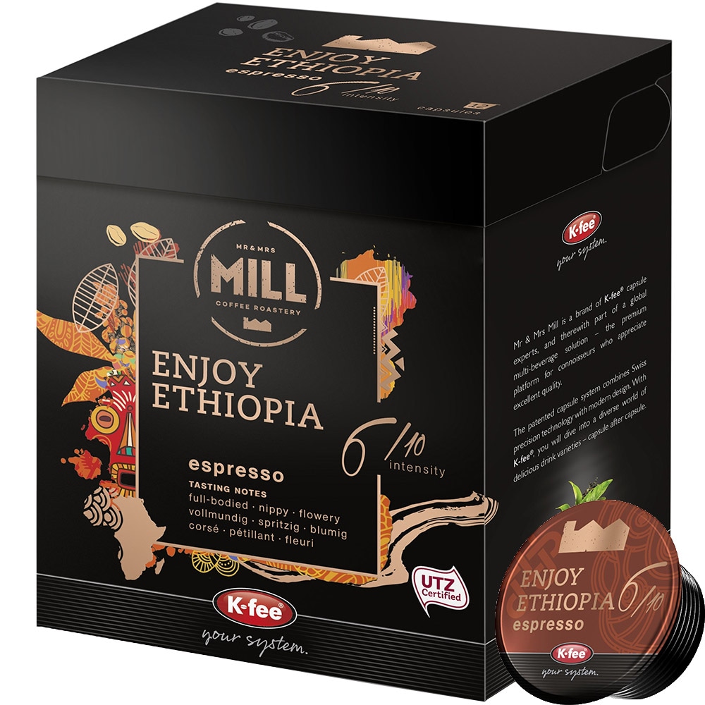 Capsule cafea MR & MRS MILL Enjoy Ethiopia, compatibile K-fee, 12 capsule, 93g