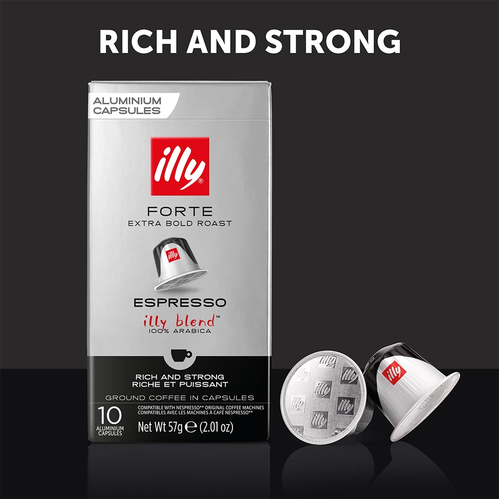 Capsule cafea ILLY Espresso Forte, compatibile Nespresso, 10 capsule, 57g