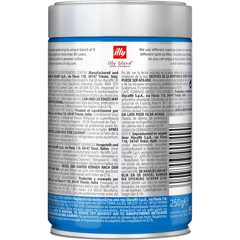 Cafea macinata ILLY Decaf, 250g