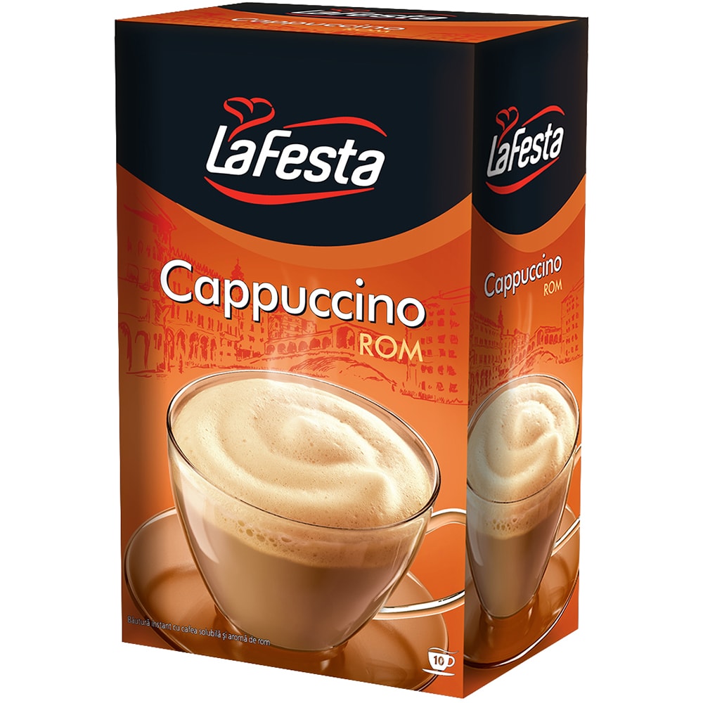 Cafea instant LA FESTA Cappuccino Rom, 8 bucati, 125g