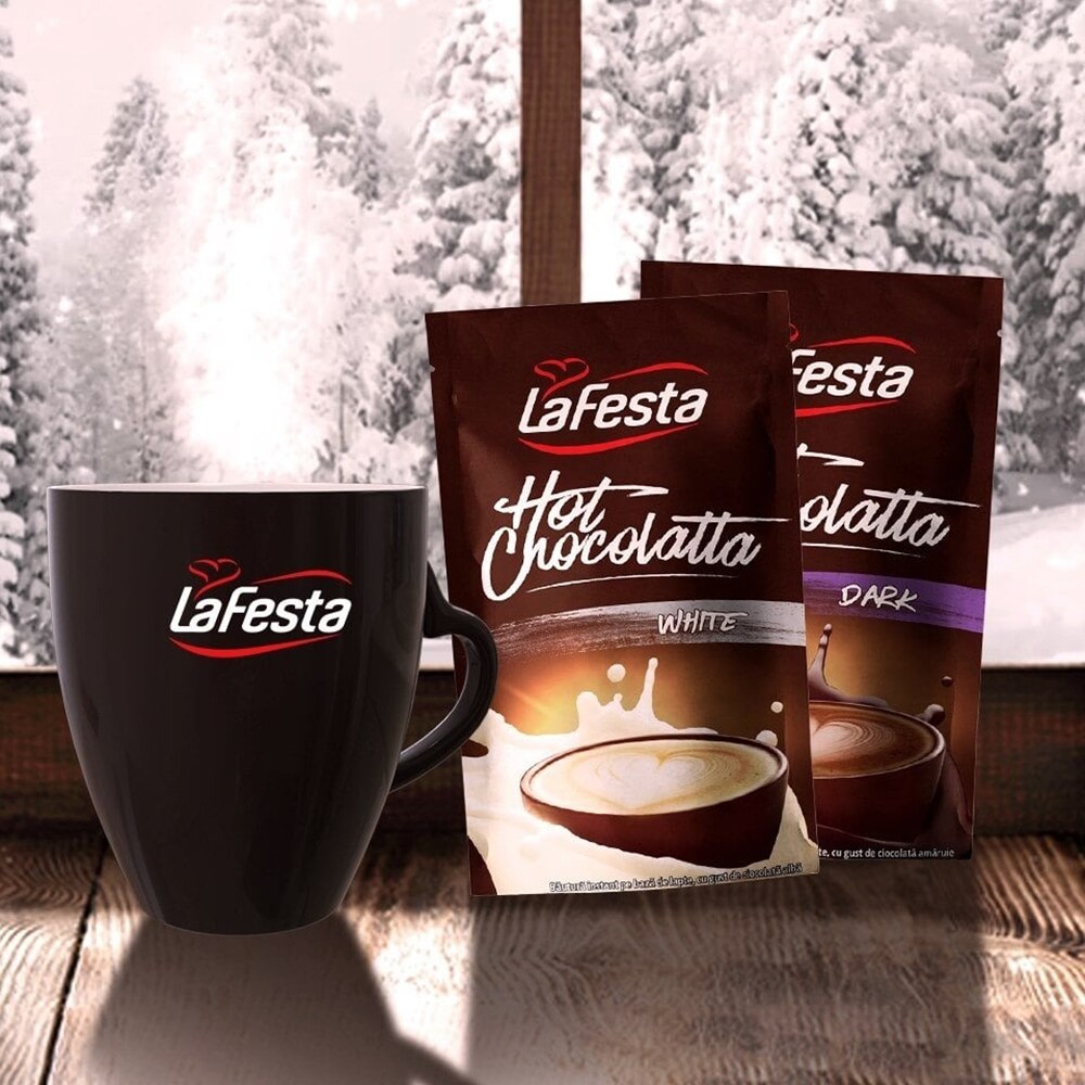 Ciocolata calda LA FESTA White, 6 bucati, 250g