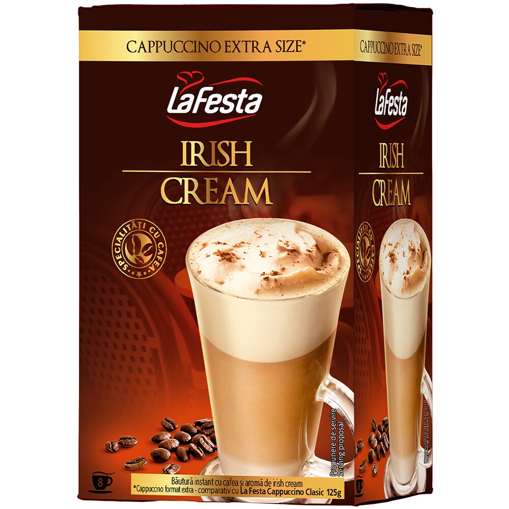 Cafea instant LA FESTA Cappuccino Irish Cream, 6 bucati, 176g
