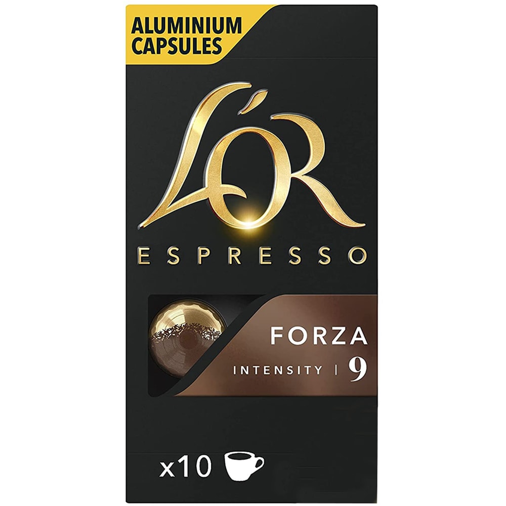 Capsule cafea L'OR Espresso Forza, compatibile Nespresso, 10 capsule, 52g