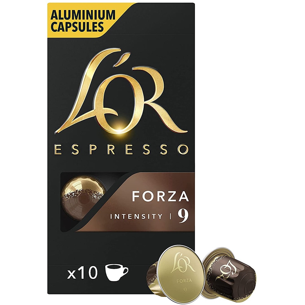 Capsule cafea L'OR Espresso Forza, compatibile Nespresso, 10 capsule, 52g