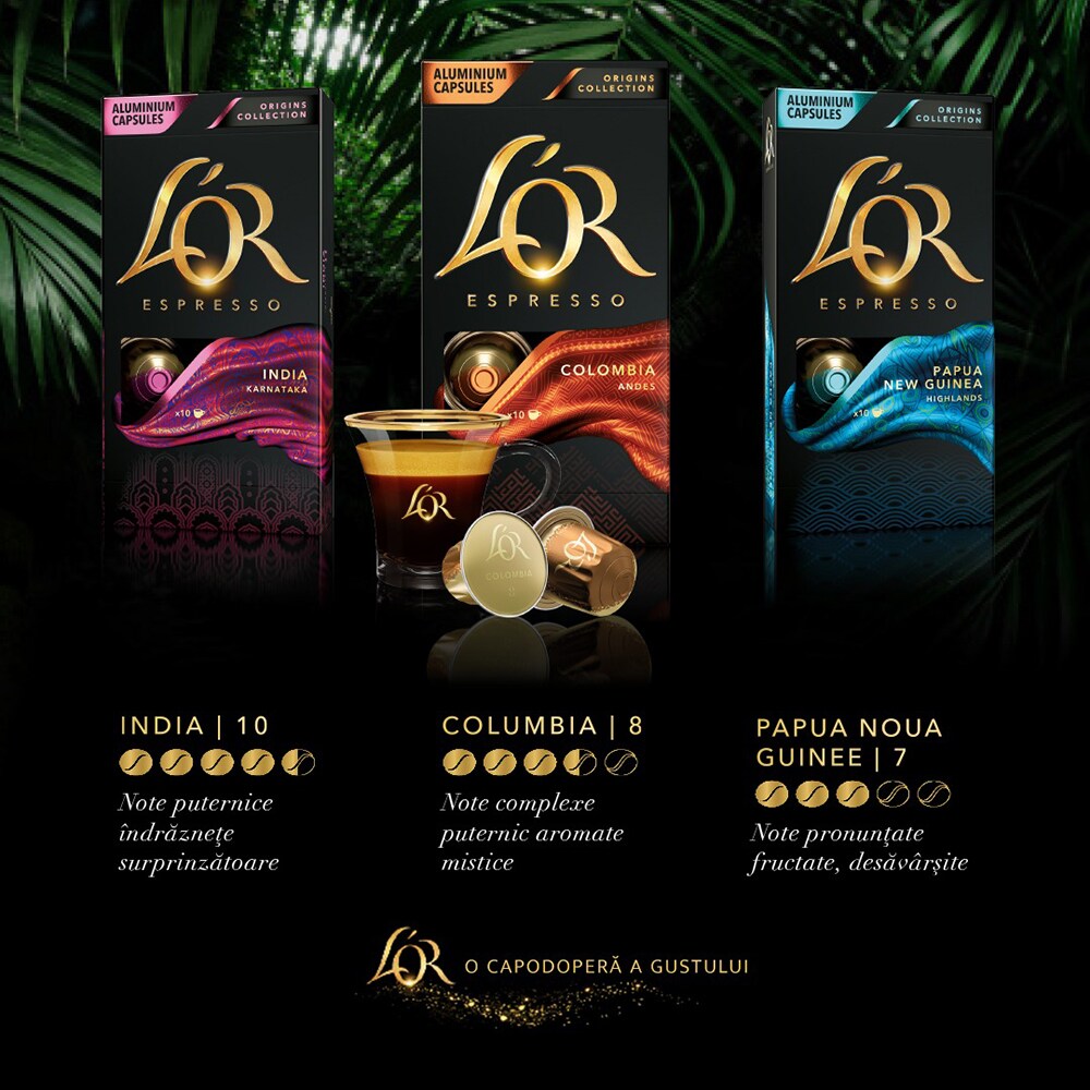 Capsule cafea L'OR Espresso India, compatibile Nespresso, 10 capsule, 52g