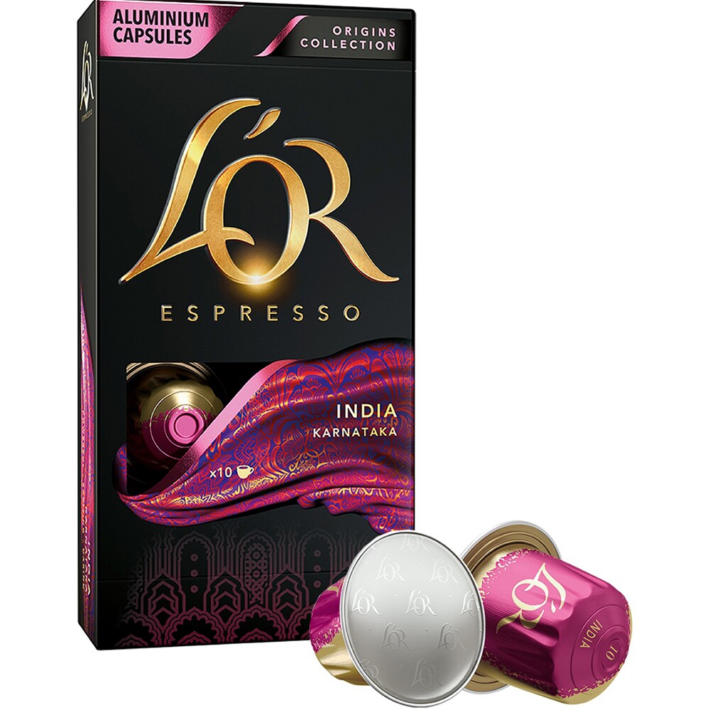 Capsule cafea L'OR Espresso India, compatibile Nespresso, 10 capsule, 52g