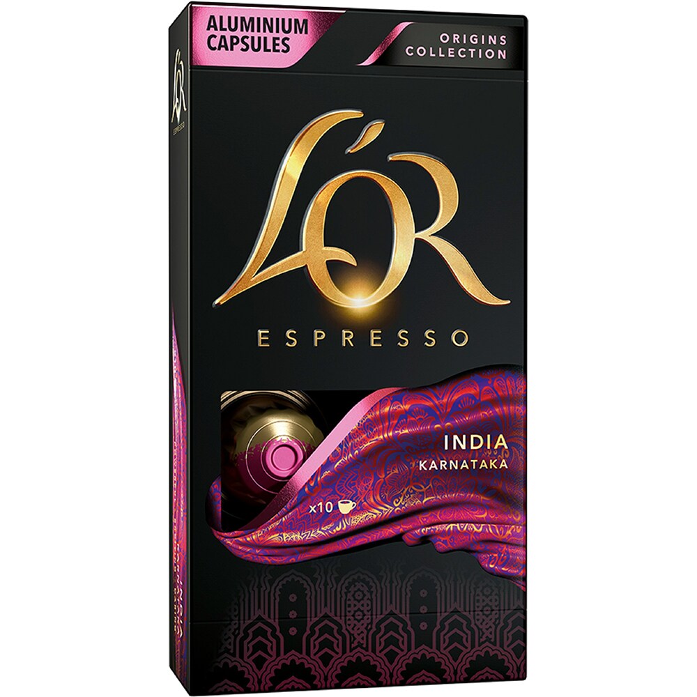 Capsule cafea L'OR Espresso India, compatibile Nespresso, 10 capsule, 52g