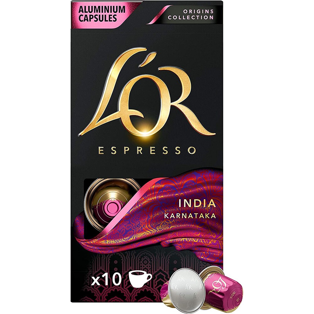 Capsule cafea L'OR Espresso India, compatibile Nespresso, 10 capsule, 52g