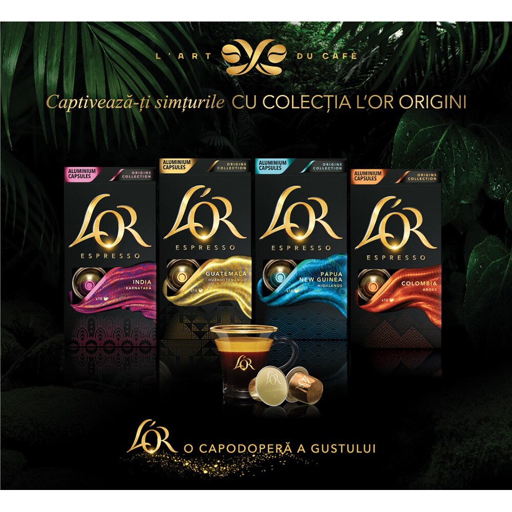 Capsule cafea L'OR Espresso India, compatibile Nespresso, 10 capsule, 52g