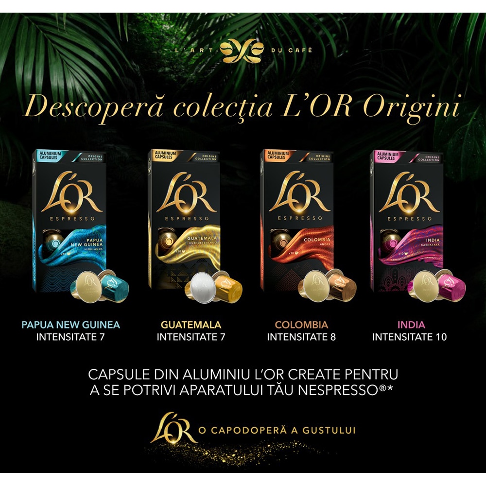 Capsule cafea L'OR Espresso India, compatibile Nespresso, 10 capsule, 52g