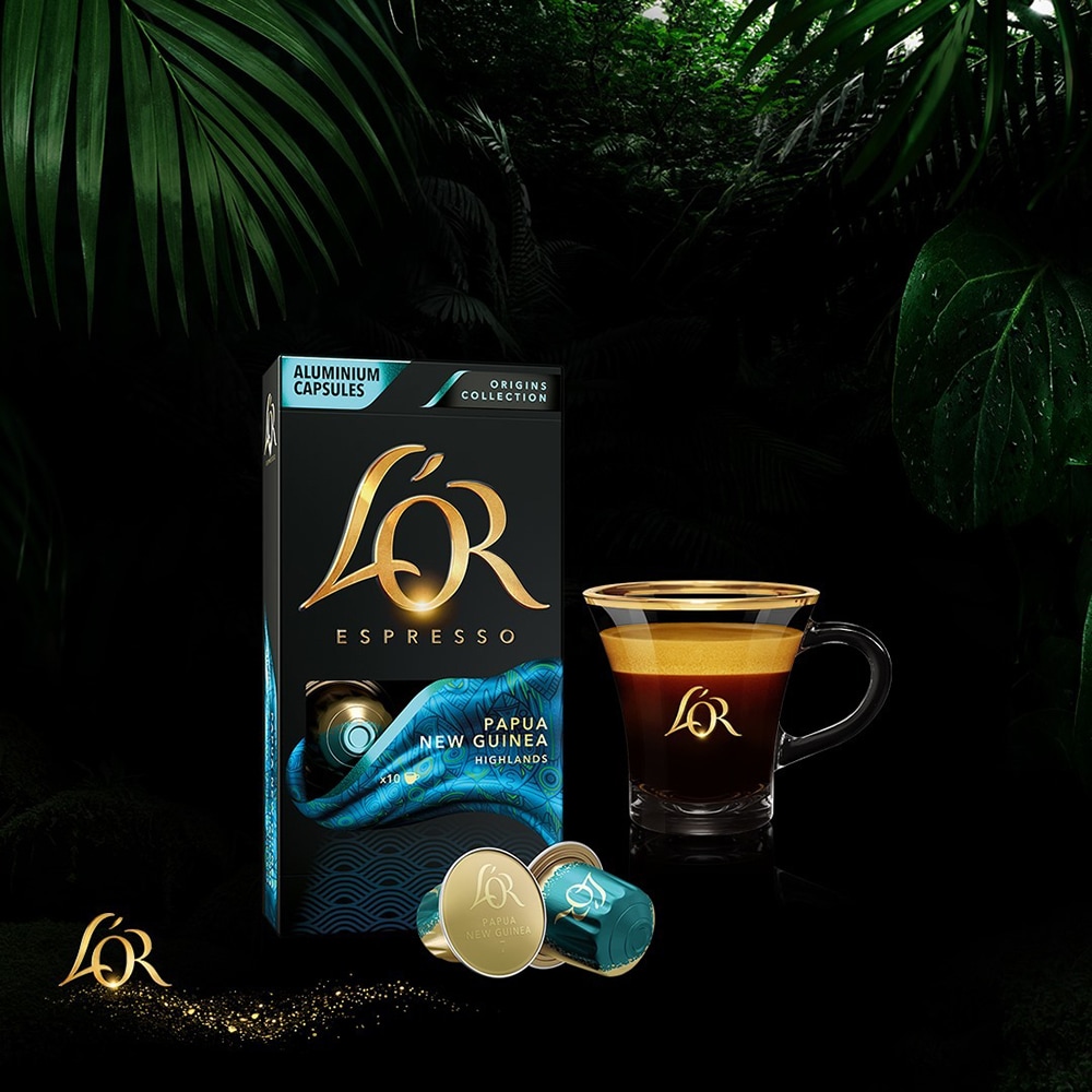 Capsule cafea L'OR Espresso Papua Noua Guinee, compatibile Nespresso, 10 capsule, 52g