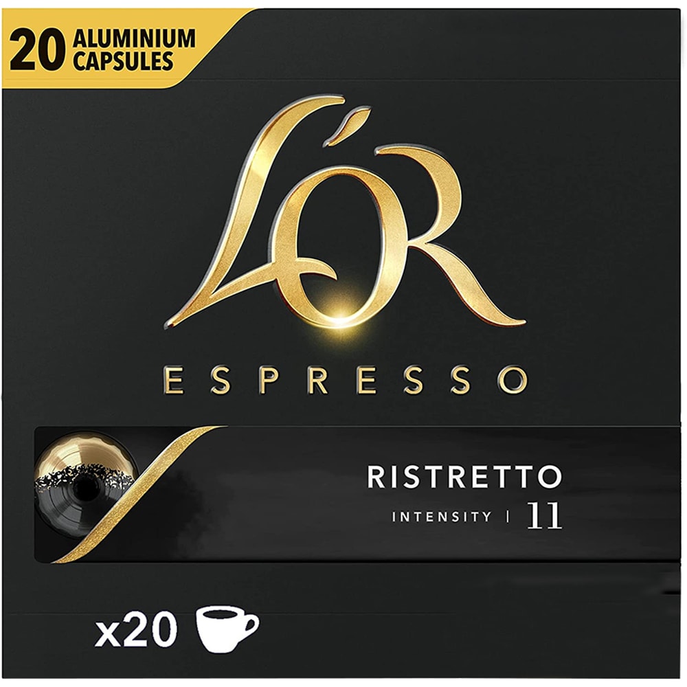Capsule cafea L'OR Espresso Ristretto, compatibile Nespresso, 20 capsule, 104g