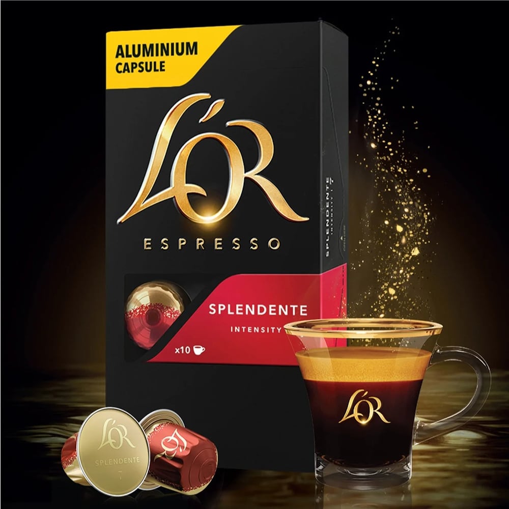 Capsule cafea L'OR Espresso Splendente, compatibile Nespresso, 10 capsule, 52g