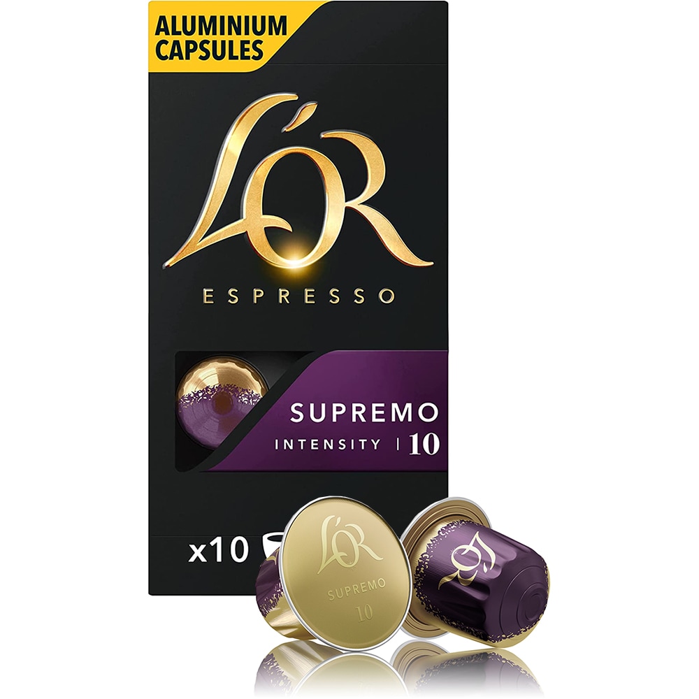 Capsule cafea L'OR Espresso Supremo, compatibile Nespresso, 10 capsule, 52g