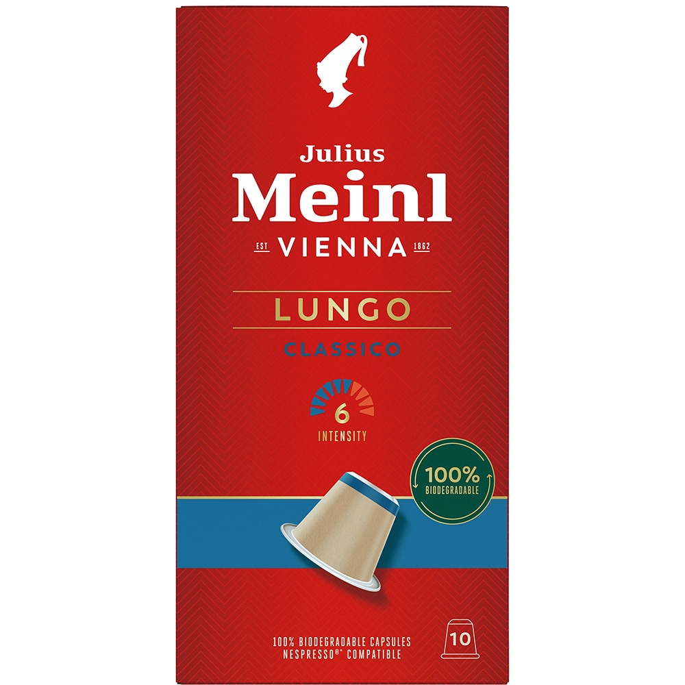 Capsule cafea JULIUS MEINL Lungo Classico, compatibile Nespresso, 10 capsule, 56g