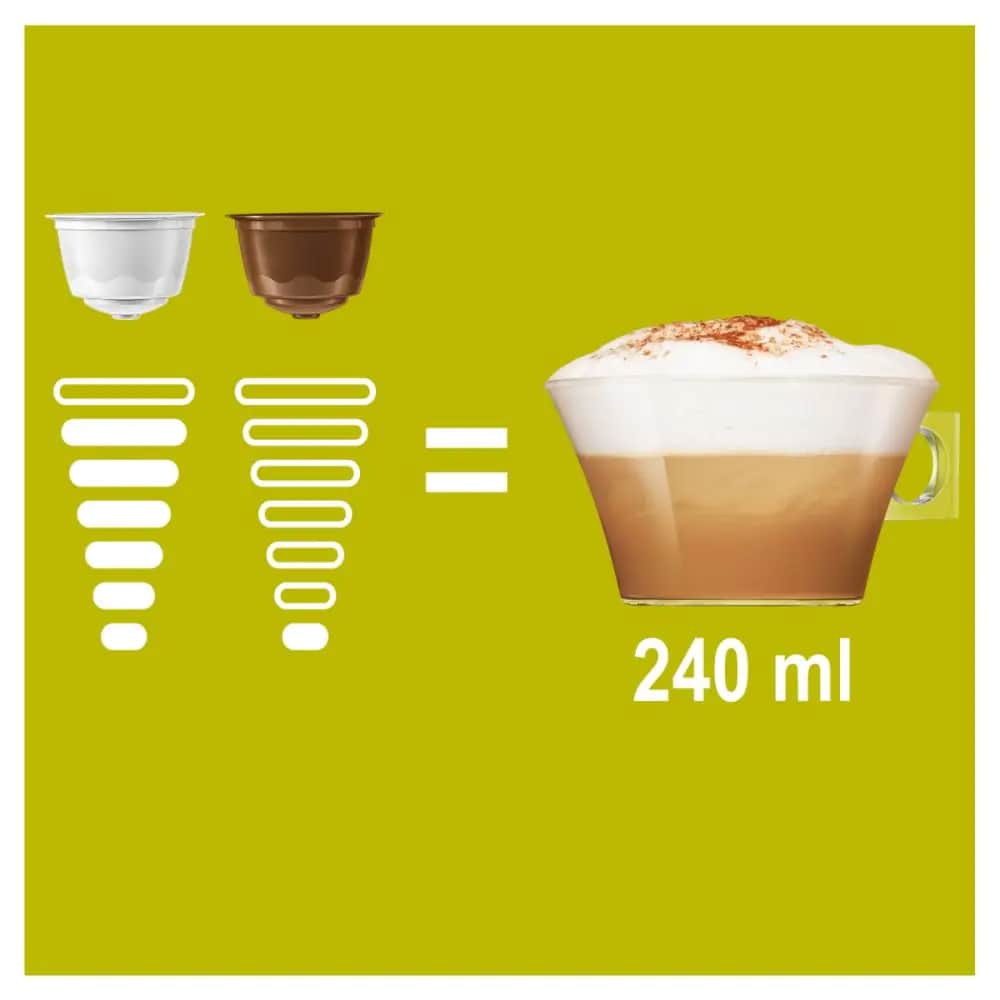 Capsule cafea NESCAFE Cappuccino, compatibile Dolce Gusto, 8 capsule cafea + 8 capsule lapte, 186.4g
