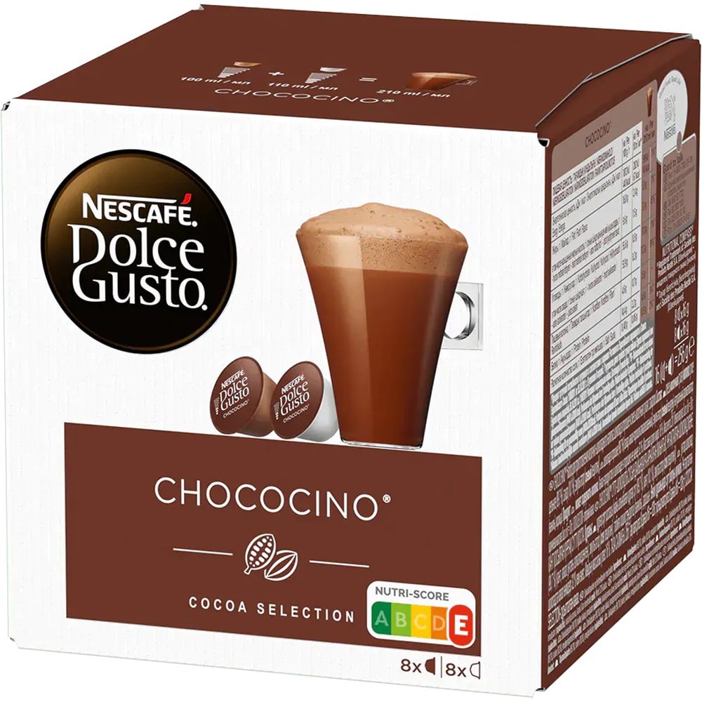 Capsule cafea NESCAFE Chococino, compatibile Dolce Gusto, 8 capsule cafea + 8 capsule lapte, 256g