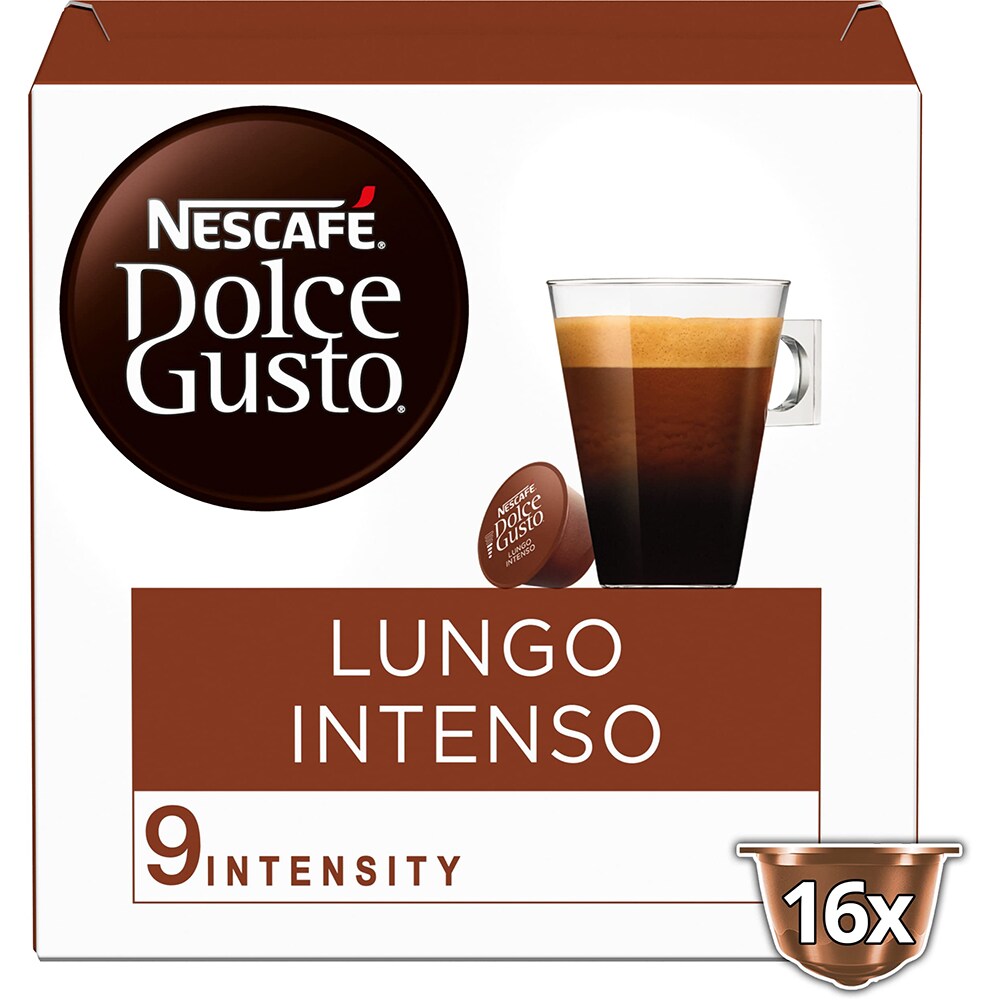 Capsule cafea NESCAFE Lungo Intenso, compatibile Dolce Gusto, 16 capsule, 144g