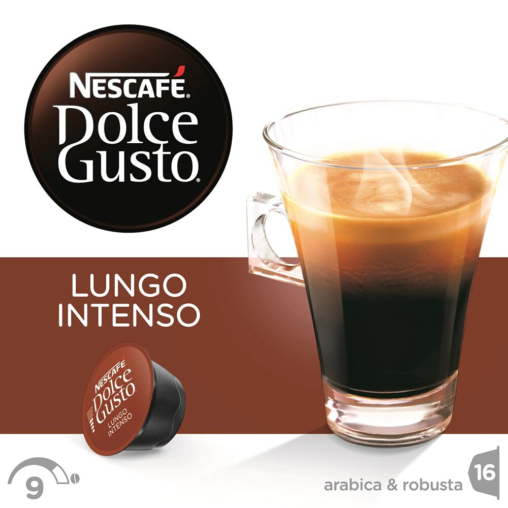 Capsule cafea NESCAFE Lungo Intenso, compatibile Dolce Gusto, 16 capsule, 144g
