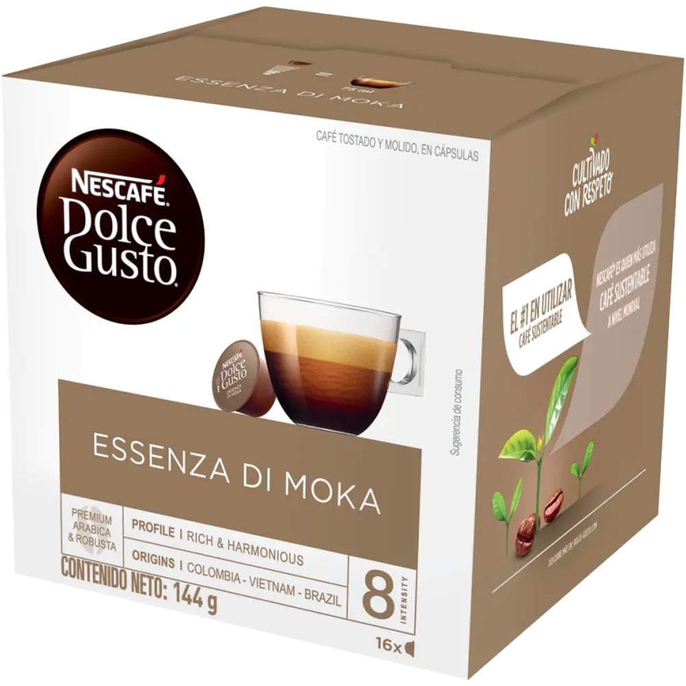 Capsule cafea NESCAFE Essenza Di Moka, compatibile Dolce Gusto, 16 capsule, 144g