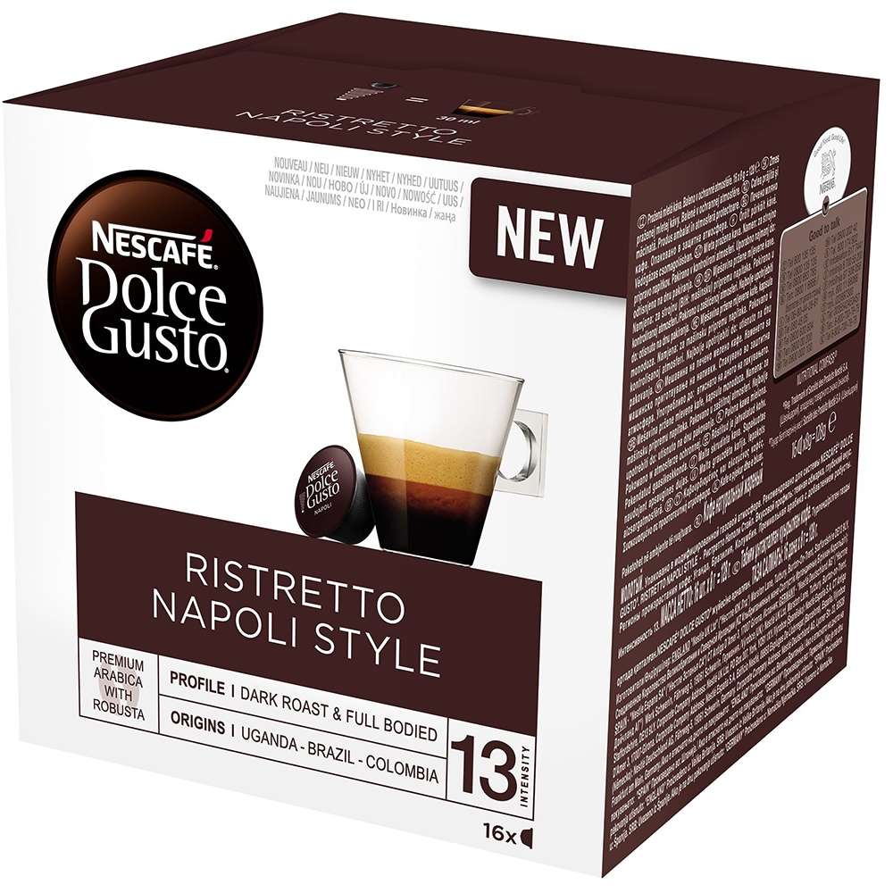 Capsule cafea NESCAFE Ristretto Napoli Style, compatibile Dolce Gusto,16 capsule, 128g