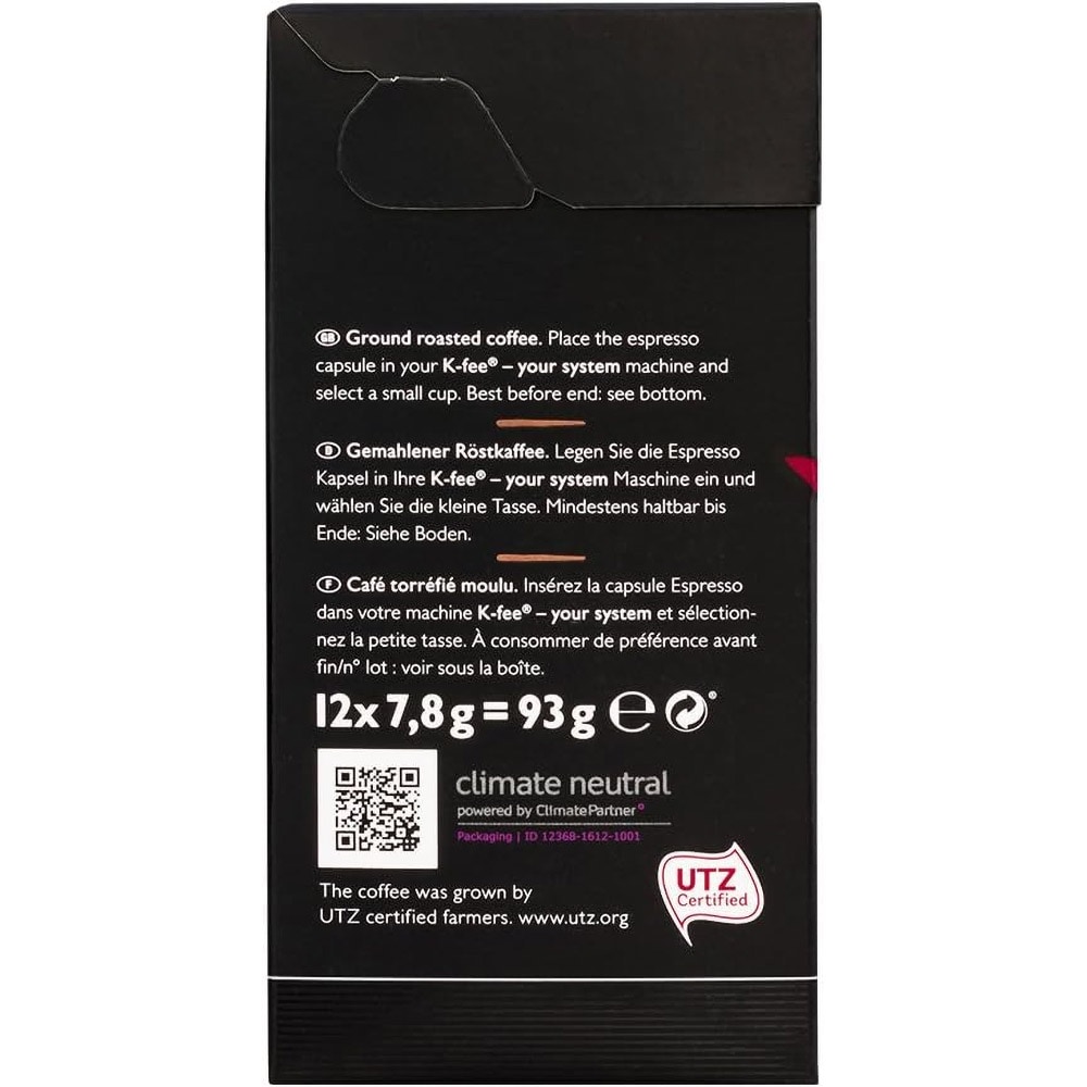 Capsule cafea MR & MRS MILL Feel the Passion, compatibile K-fee, 12 capsule, 93g
