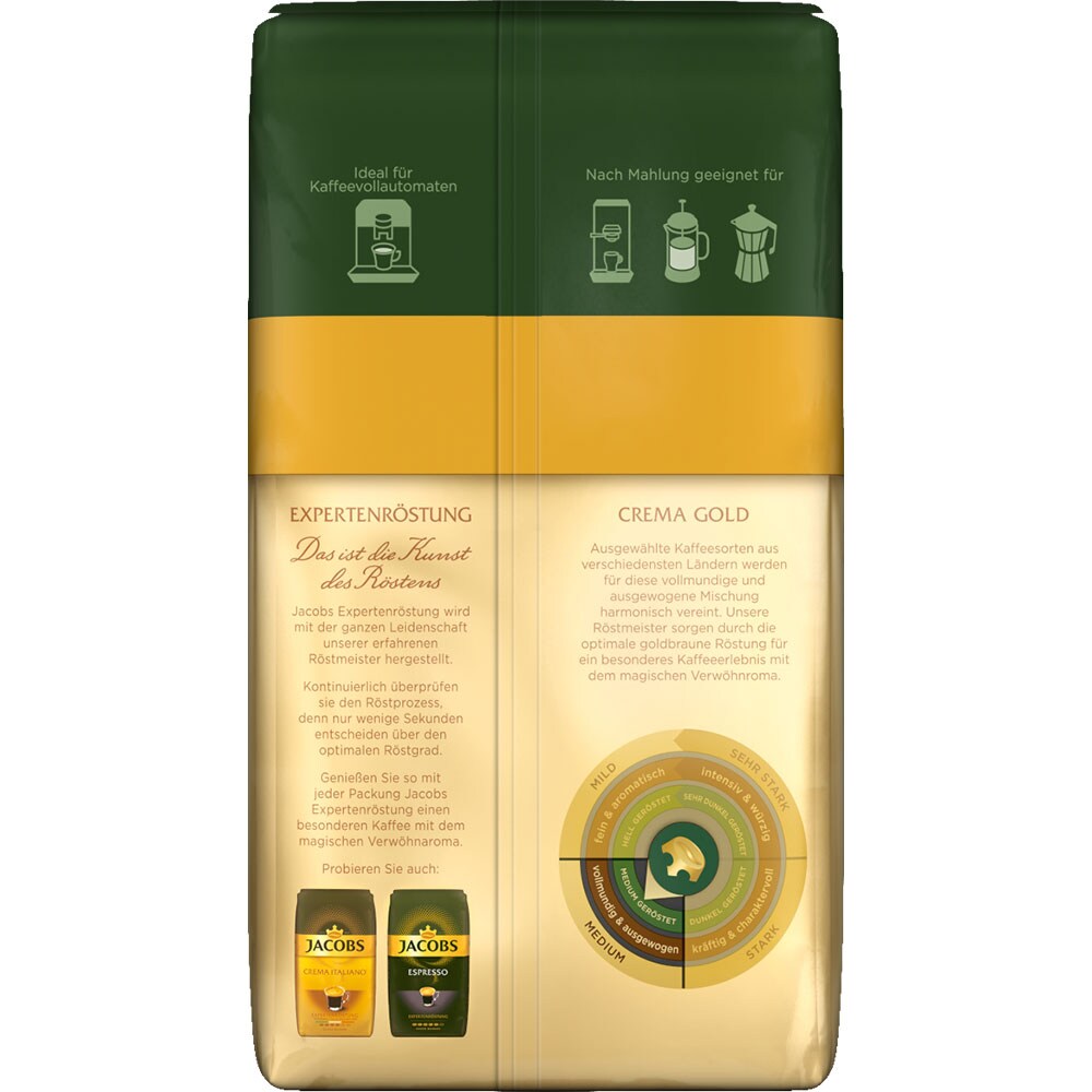 Pachet cafea boabe JACOBS Expertenrostung: Espresso + Crema, 2 x 1000g
